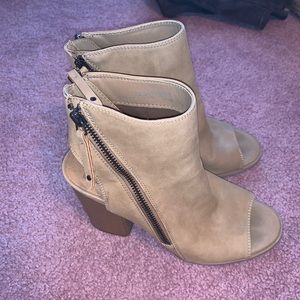 Open toe booties